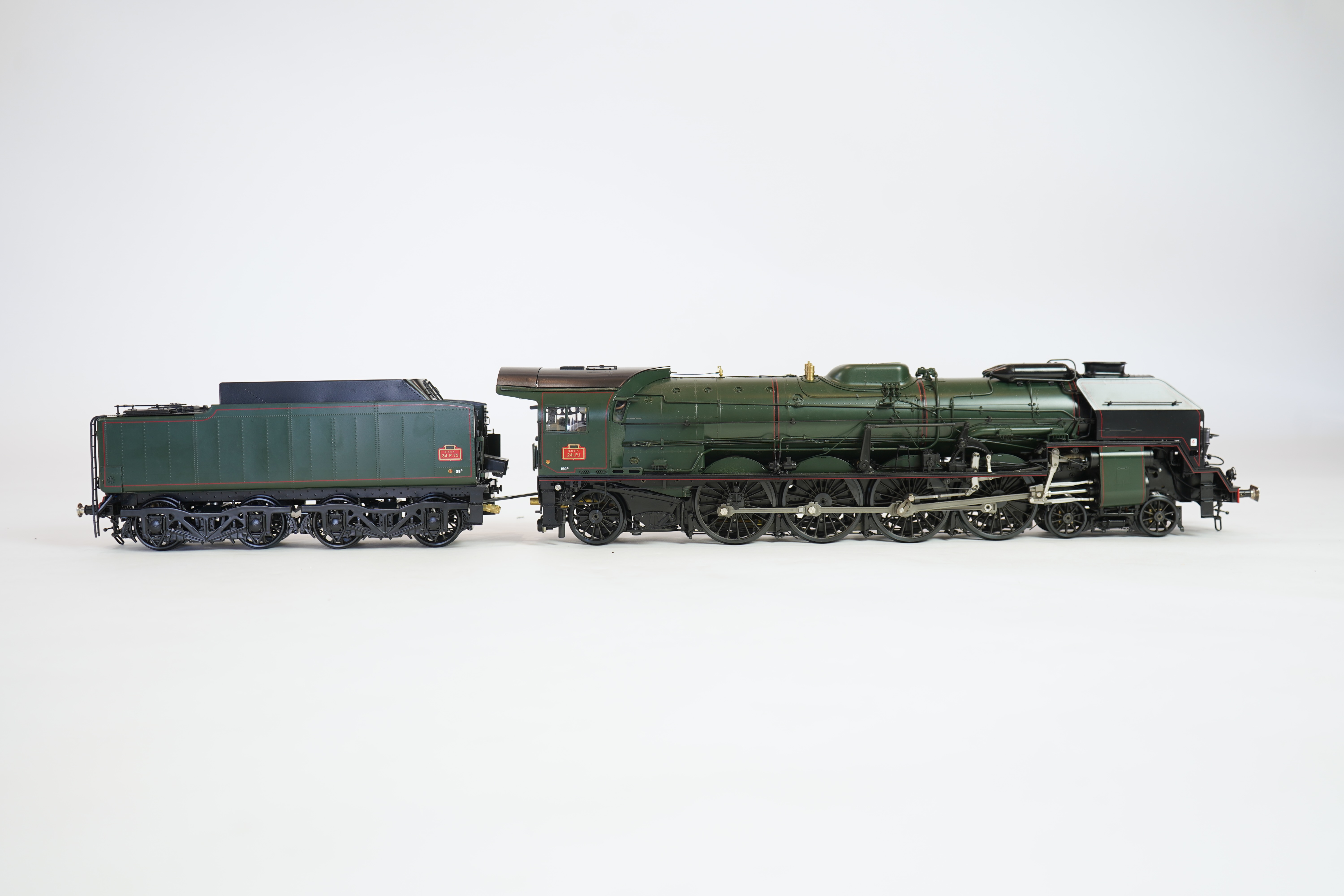 A Gauge One Aster Hobbies live steam French SNCF Class 241.P.1, 4-8-2 locomotive with bogie tender, the kit built version, spirit fired working four cylinder motion, with grate and tools for conversion to coal firing, as